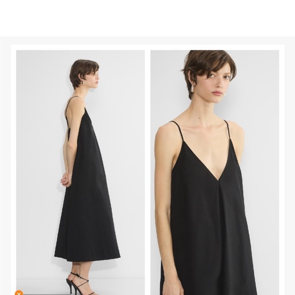 Aritiza Black Midi Dress with Spaghetti Straps - Picture 2 of 6